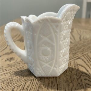 Vintage White  Milk Glass Pitcher